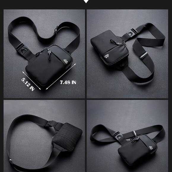 Mini Crossbody Sling Bag Water Resistant Nylon Small Phone Wallet Organizer - Picture 7 of 9